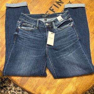 Judy Blue Women's Blue Jeans boyfriend fit mid rise cuffed 0/24